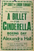 1939 Cinderella Poster 3rd County of London Yeomanry (Sharpshooters) present 'The Pantomimical