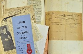 WWI Scrapbook consists of well presented newspaper cuttings, a Telegram inscribed 'Miss Anderson