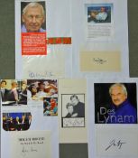 Assorted Autograph Selection including Murray Walker, Bob Wilson, Roger Moore, Des Lynam, Torvill