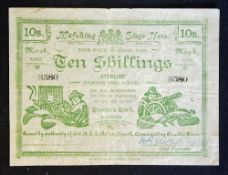 Boer War South Africa Siege of Mafeking 1899-1900 Emergency 10 Shilling Mafeking Siege Note "