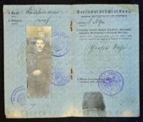 Passport of a Jewish Merchant in occupied Lithuania 1917 stamped, dated stamped, with photograph and