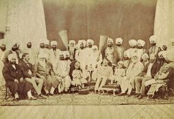 India and Punjab - Durbar of Maharajah of Patiala Photograph early large albumen photograph of the