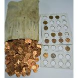 Assorted Selection of One Penny Coins dates from 1927 through to 1967 George V and VI and