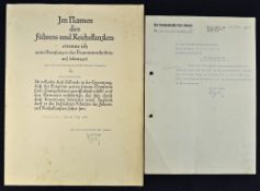 Reinhard Heydrich Signed Documents an interesting grouping of documents relating to Herrn Wilheim