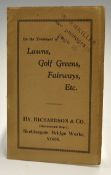 Richardson, Hy & Co - "On The Treatment of Lawns, Golf Greens, Fairways, Etce" c.1920/30's published