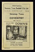 1946/7 Swansea Town v Coventry City football programme date 7 April condition is good