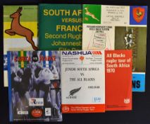 Collection of South Africa v Overseas International Rugby team programmes to incl v Auckland '65,