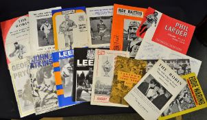 Rugby League: 16 various rugby league handbooks, testimonial brochures and various programmes mostly