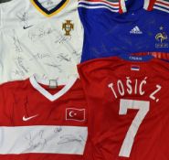 Mixed Selection of Signed football shirts to include France International 2008 Euros signed shirt (