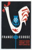 1965 France (Runners Up) v Scotland rugby programme - played in Paris on 9th January (G)