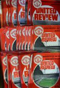 Collection of Manchester United home football programmes 1966 - 1974, all have tokens, some