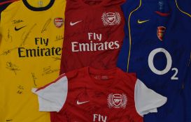 Arsenal Signed football shirt selection includes signed replica shirts extensively signed