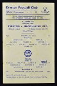 Scarce 1958/59 FA Youth Cup Replay Everton v Manchester United football programme dated 26