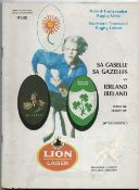 Scarce 1981 South Africa Gazelles v Ireland rugby programme - for the 1st match played in South