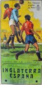 Large coloured poster at Campo de la Condominia for the Spain v England youth international 27