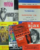 Manchester United European Cup away football programmes to include 1965/66 Benfica, Partizan (semi-