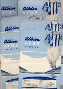 West Bromwich Albion Football Programmes: Home issues 1954 to 1961 (21) Fair-Good