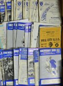 1960s onwards Shrewsbury Town football programme selection predominantly homes with some aways