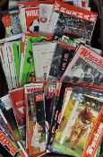 Collection of Wrexham football programmes from 1960s onwards home programmes includes a variety of