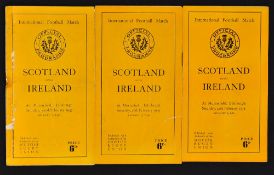 3x Scotland vs Ireland rugby programmes from 1947 onwards - all played at Murrayfield to include '