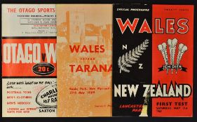 1969 Wales rugby tour to New Zealand programmes to include versus New Zealand (1st test) small