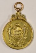 1957 FA Challenge Cup Winners 9ct Gold Medal awarded to Stan Lynn of Aston Villa to the obverse