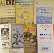 Selection of 1960s onwards Assorted overseas football programmes to include 1951 France v Yugoslavia