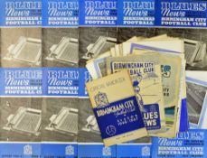 Collection of Birmingham City home football programmes to include 1946/47 Official Handbook, 1949/50