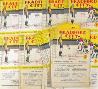 Collection of Bradford City home football programmes 1950 onwards mainly 1960's with some