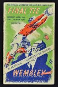 1948 FA Cup Final football programme Manchester United v Blackpool at Wembley, fold and rusty