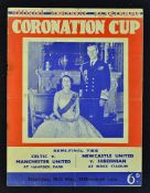 1953 Coronation Cup Semi-finals football programme Celtic v Manchester United & Newcastle United v