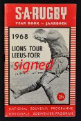 1968 British Lions v Western Province signed rugby programme - signed by Gareth Edwards to his