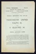 Scarce football programme for Bobby Noble's first game for United played in North Wales, 1961/62