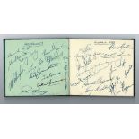 1958 Rugby International Autograph book - featuring team pages of signatures for touring