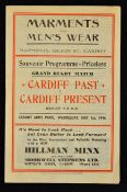 1946 Cardiff Past vs Cardiff Present Grand Rugby Match Programme - "Souvenir Programme equals