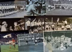 Selection of 1966 England World Cup football Photograph prints depicting many action scenes, Germany