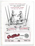 1955 Canterbury v Australia rugby programme - match programme from Wallabies tour of New Zealand