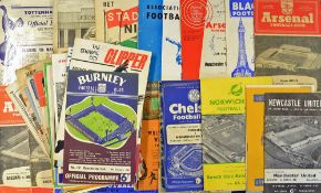 Collection of Manchester United away football programmes mainly 1960's but some 1950s, various