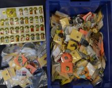 Assorted Box of Football Pin and Lapel badges a large quantity of mixed badges, many enamel,