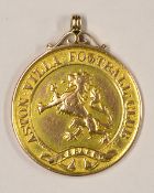 1895/1896 League Champions Aston Villa 12ct Gold Medal to the obverse Aston Villa Football Club to