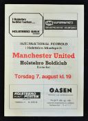 1975/76 Pre-season friendly match Holstebro Boldklub v Manchester United football programme dated