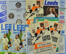 Collection of Leeds United European Cup home football programmes mainly 1970s to include 1971