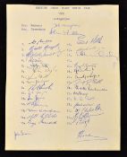 1962 British Isles (Lions) Rugby Tour to South Africa - official autograph team sheet signed by