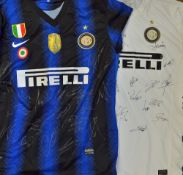Inter Milan Signed football shirt selection includes signed replica home shirts 1x signed by