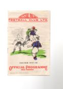 1937 Crystal Palace v Southend United Football Programme Home dated October 30th 1937, fair-good