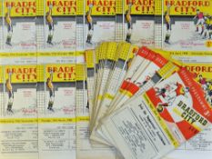 Collection of Bradford City home football programmes from 1956 to 1959 content includes several