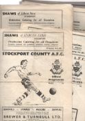 Stockport County Football Programmes: Home issues 1954 to 1960 (23) Fair-Good