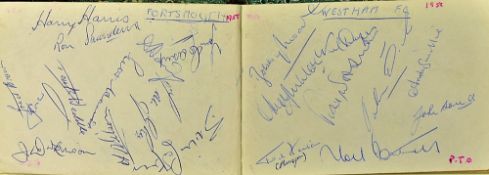 1957/8 Football Autograph Album includes West Ham (Bobby Moore), Portsmouth, Brighton, Fulham,