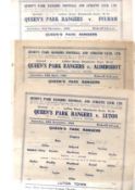 Wartime Queens Park Rangers Football Programmes Wartime home issues versus Aldershot, Luton Town,