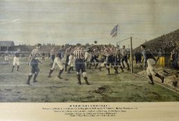 Sunderland v Aston Villa Colour Print 1895 dated 9th Sept presented to the Durham Football